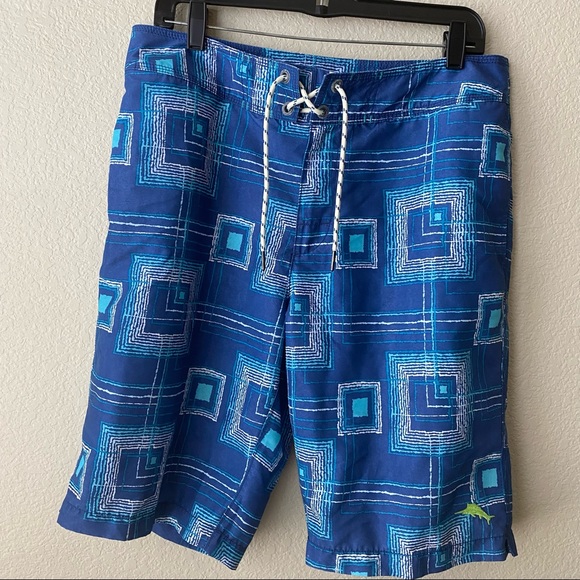Tommy Bahama Relax Board Pattern Swim Trunk Shorts Size 32 - Picture 1 of 5